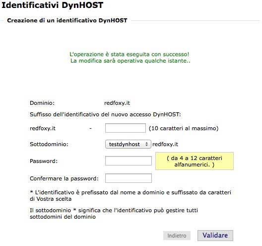 OVH - Creazione di un identificativo DynHOST